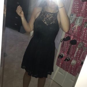 Black Lace fit and flair dress.